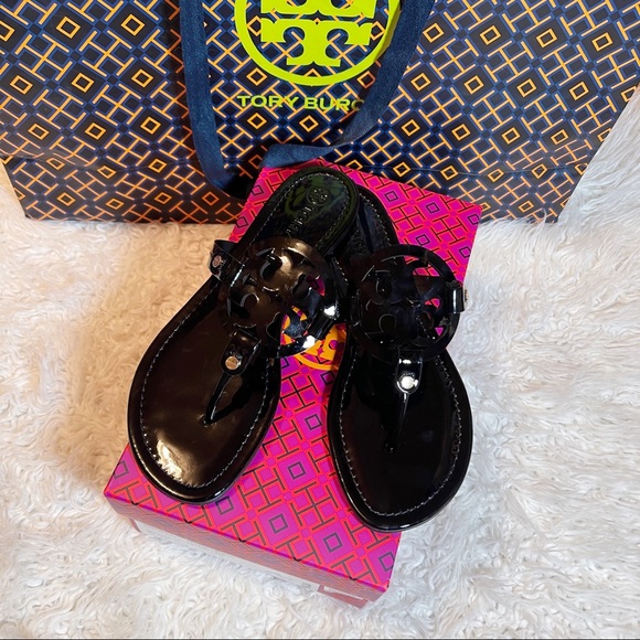 Nordstrom NIB ToryBurch Miller black patent sandal - Picture 4 of 9